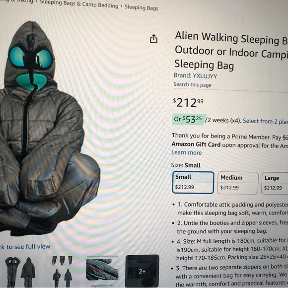 🆕 Wearable full body sleeping bag - xtra Large - Picture 10 of 11